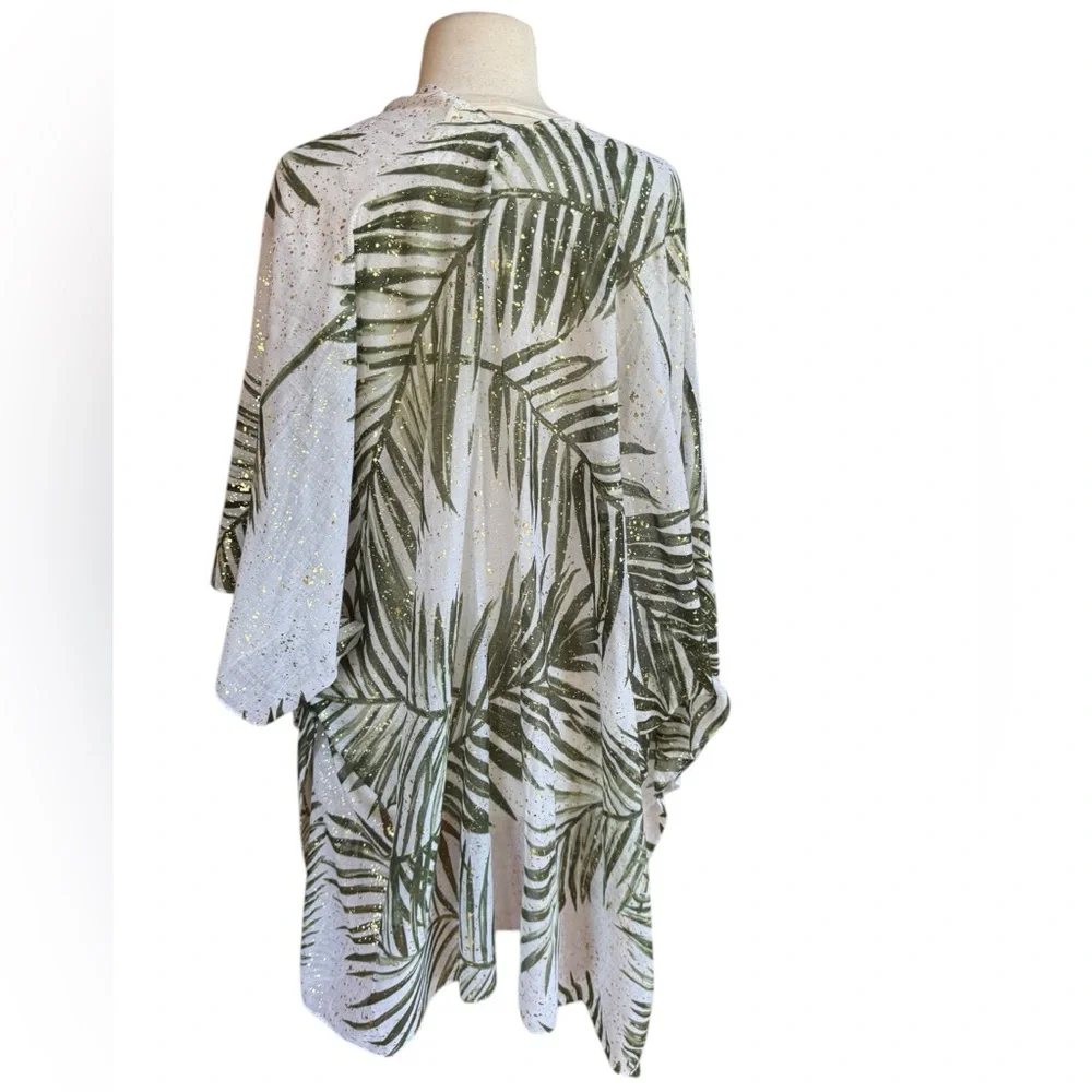 Simply Noelle Palm Leaf Semi-Sheer‎ Swim Coverup